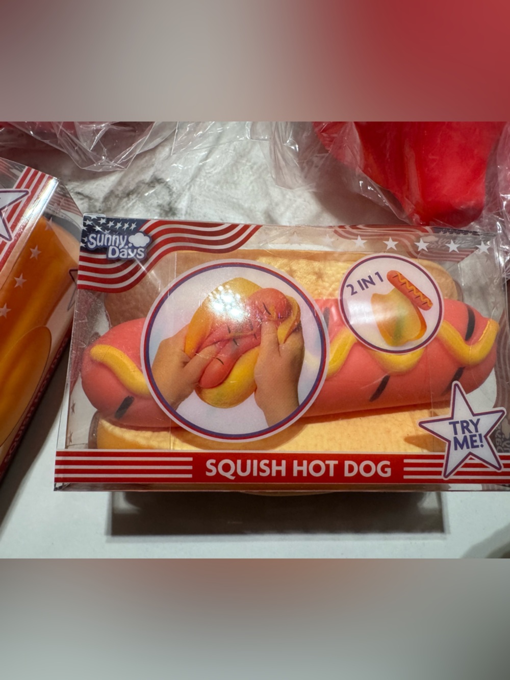 Squish Hot Dog 2-in-1 Sensory Toy - sunny days